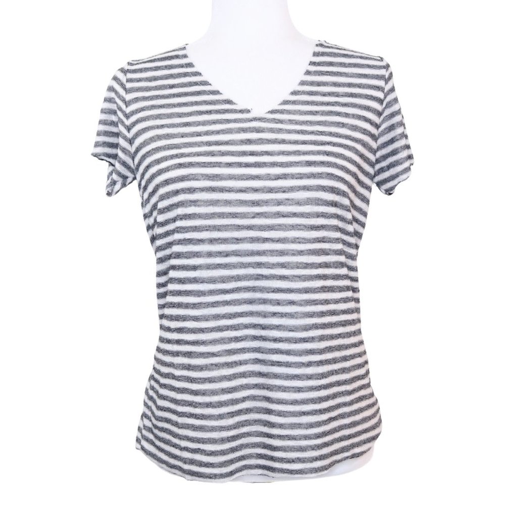 For The Republic Striped T-Shirt Raw Edges